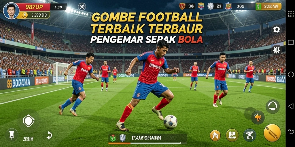 Tampilan gameplay menegangkan dalam pertandingan sepak bola.