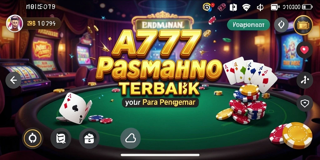 Tampilan utama gameplay A7777 menampilkan suasana kasino yang menegangkan.