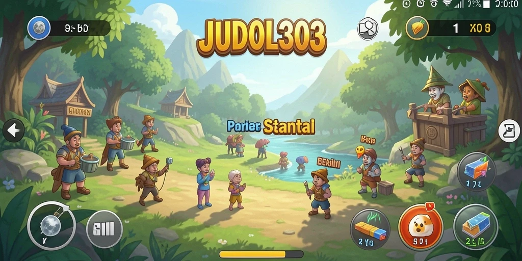 Tampilan gameplay JUDOL303 yang ceria dan menarik.
