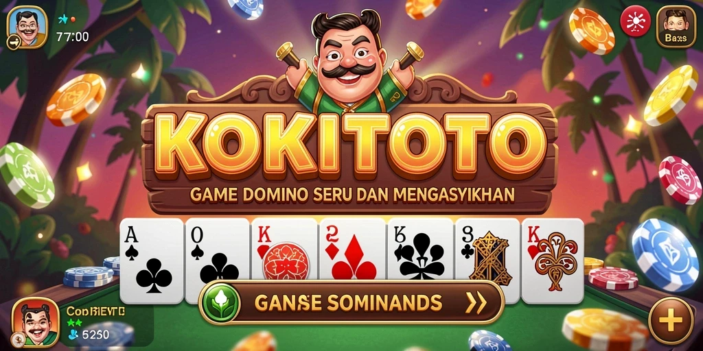 Menampilkan gameplay seru dari KOKITOTO dalam permainan domino.