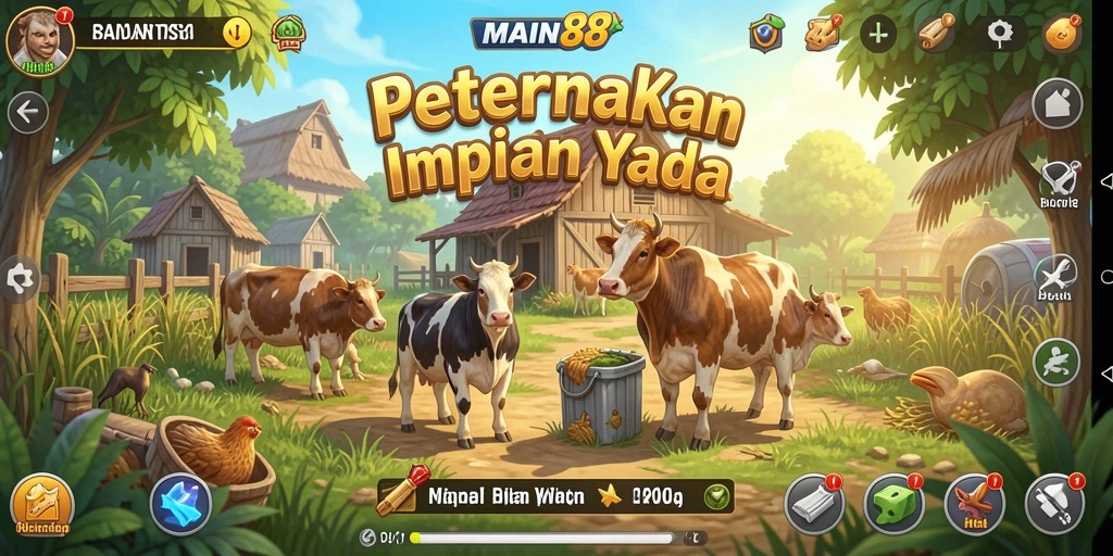 Tampilan gameplay seru dan interaktif di dunia pertanian.