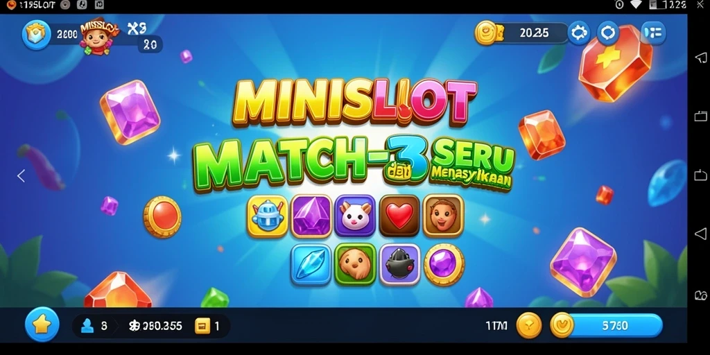 Tampilan gameplay menarik dari MINISLOT dengan warna-warni cerah.