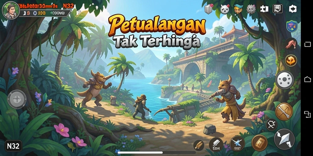 Tampilan menarik dari gameplay N32 yang penuh petualangan.