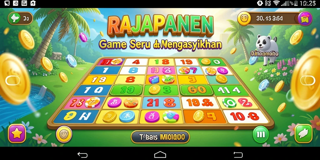 Tampilan gameplay menarik di RAJAPANEN, penuh warna dan menyenangkan.