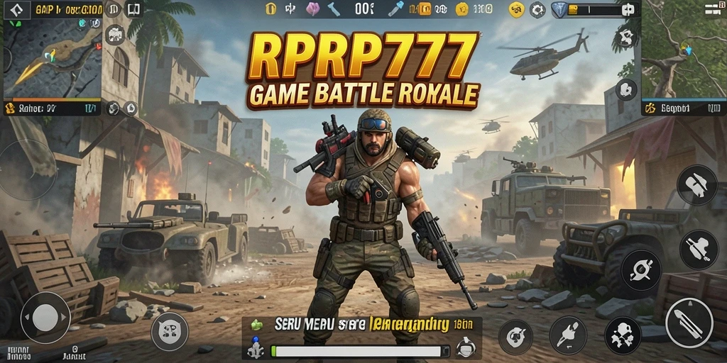 Tampilan seru gameplay RPRP777 dalam pertempuran Battle Royale.