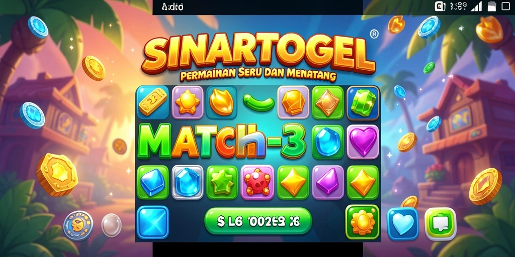 Tampilan gameplay Match-3 yang seru dan berwarna-warni.