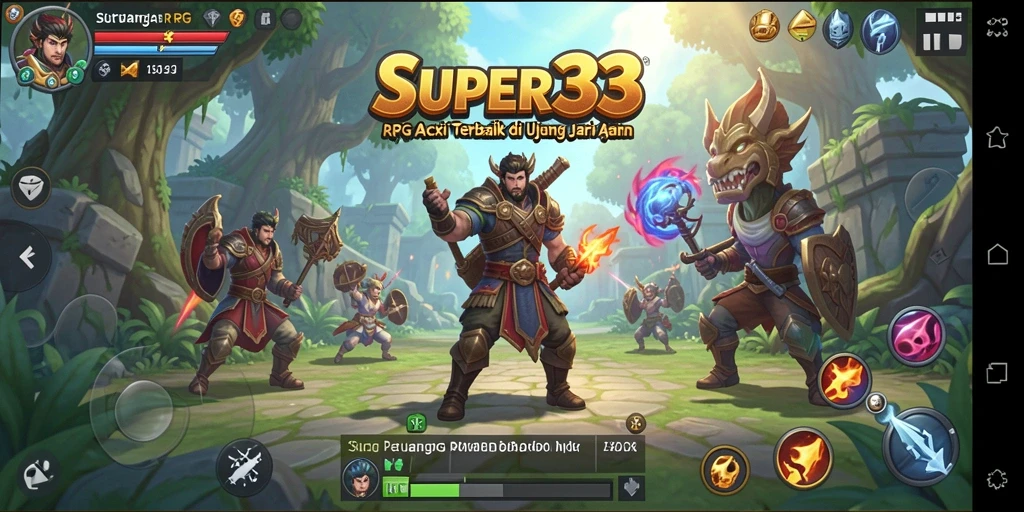 Tampilan gameplay SUPER33 yang memukau dalam petualangan ARPG.