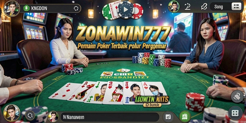 Tampilan gameplay poker yang mendebarkan di ZONAWIN777.